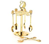 Cryfokt Creative Coffee Spoon, Swans with Rhinestones | Premium metal, Great for coffee and tea, Stylish servingware, Ideal for home use
