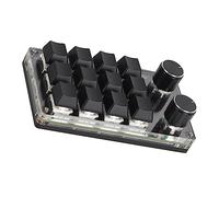Cryfokt Custom Mini RGB Keypad Blue Switch Knob Function 12 Keys Programmable Keyboard for Gaming Media Production Line Acrylic