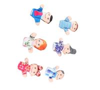 Cryfokt Cute Finger Puppet Family Modeling Set Interactive Props for Imagination Activities, 6pcs for Children Play