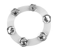 Cryfokt Cymbal Ching Ring Tambourine Lightweight Silicone Double Rows for Rock Jazz Performers 6 Pieces