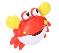 Cryfokt Dancing Crab Bubble Blower Music Machine for Kids Bath, Easy Installation, Baby Shower Toy for Parent Child Interaction, Plastic Size 9.4x3x7.1in (Red)