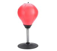 Cryfokt Desktop PU Punching Speed Ball for Stress Relief with Strong Spring, Surface, and Suction Base for Office or Home Workout (Red)