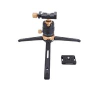 Cryfokt Desktop Tripod, Aluminum Alloy Camera Stand with 360 Degree Ball Head and Plate, Dual Angle Support 35 70 Degrees for Camera Vlog Video Photography (Gold)