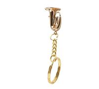 Cryfokt Detailed Brass Tuba Keychain, for Music Lovers, Mini Size Instrument Replica, Gold Finish