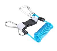 Cryfokt Diving Coil, Diving Lanyard Stainless Steel Clips Lost Resistance Simple for Underwater (Blue)