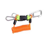 Cryfokt Diving Coil, Diving Lanyard Stainless Steel Clips Lost Resistance Simple for Underwater (Orange)