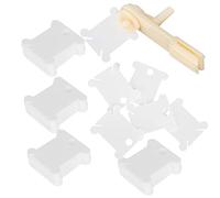 Cryfokt DIY Sewing Tool 120Pcs Cross Stitch Winding Board with Hand-Cranked Yarn Winder - Auxiliary Tool for Knitting, Cross Stitch - Milky White, 7.2 X 9.8 X 4cm