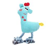 Cryfokt Dog Plush Toy Giraffe Shape Cute Soft Chewing Toy for Pets Teeth Cleaning 25cm Flannel Material (Blue)