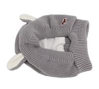 Cryfokt Dog Wool Hat, Soft Knitted Rabbits Ohrhut Relieve Fear of Big Dogs (Gray)