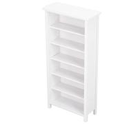 Cryfokt Dollhouse Miniature Bookshelf Cute Design Bookcase for 1:12 Dollhouse Playtime Crafted From Birch Wood (white bookcase)