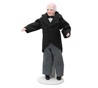 Cryfokt Dollhouse Servant Ceramic Miniature Toy with Bendable Limbs and Stand for 1:12 Scale Dollhouse Ideal for All Ages