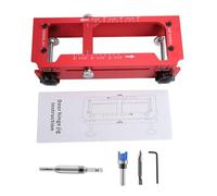 Cryfokt Door Hinge Jig, Adjustable Aluminum Alloy Mortise Template with Self Centering Drill Bit, Silicone Anti Slip Pad, for 2.5 to 5 Inch Hinges 1/4 /8 Radius and Square Corners
