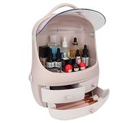 Cryfokt Double Layer Makeup Organizer, Detachable Cosmetic Storage Box for Dressing Table and Living Room, Pink, 30 X 20 X 38.5cm