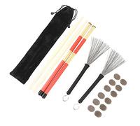 Cryfokt Drum Brush, Complete Drumstick Kit Sufficient Texture Improves The Durability Conveniently with Drum Brushes for The Repair Workshop of Musical Instruments for Children (M02762 Coffee)