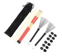 Cryfokt Drum Brush, Steel Pestle Kit in Full Rubber Steel and Sufficient Bamboo Texture with Drum Brush for Children for the Musical Musical Repair Workshop (M02763 Black)