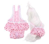 Cryfokt Durable Cotton Pet Pants with Sweet Dots, Bottom Hole Design, Easy to Wear, Keep Clean, Suitable for Female/Male Dogs (S)