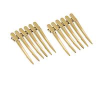 Cryfokt Durable Hair Styling Clips Hair Sectioning Clamps for Salon Styling 12pcs, Perfect for Cutting and Coloring (Gold)