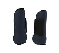 Cryfokt Durable Horse Leg Protection Boots Front Leg Support Hard PU Shell with 2 Hook Loop Straps for Match Riding Training, Impact Absorbing Comfort and Tendon Support (Navy blue front legs Medium)