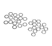 Cryfokt Electric Bass Nuts, G3/8 Metal Washer Set, Wear-Resistant Jack Connectors for Instruments, Connection for Musicians (Silver)