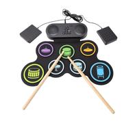 Cryfokt Electric Drum Set, Dual Speaker Features, Rolls Up | Compact design, 10 demo songs, great for lessons, battery operated, ideal for family