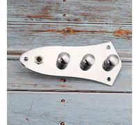 Cryfokt Electric Guitar Control Plate Switch Wired Zinc Alloy with Knurled Knob for Jazz Bass, Durable 500K Potentiometer for Easy Installation, Suitable for Most Jazz Style Basses, 6 X 2.8 X 1.3in