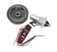 Cryfokt Electric Start Motor Kit, Engine Flywheel Starter Charge Ignition Coil Switch, Switch Box Electric Start Conversion Kit for GX340 GX390 Stationary Engines