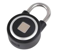 Cryfokt Electronic Fingerprint Padlock App Unlocking for Locker Drawer Spa Hall 100 Fingerprints Aluminum Alloy (Black)