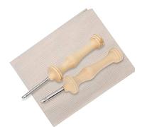 Cryfokt Embroidery Punch Pens Durable Wooden Handle Weaving Tool for Sewing Cloth Embroidery Needle for Beginners or Skilled People