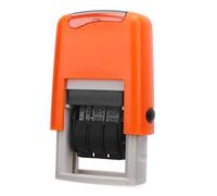 Cryfokt English Date Stamp, 25x2.8mm Crystal Clear Stamping Fast Drying, Self Inking Rubber Stamp with Received Phrase, for Office Documentation (Orange)