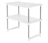 Cryfokt Expandable Under Sink Rack, Durable Stainless Steel Kitchen Organizer for Efficient Storage in Kitchen and Bathrooms, 2-Tier, Approx. 10.2x14.8x19.5-27.6 in
