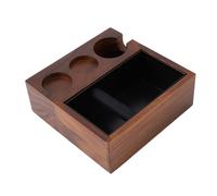 Cryfokt Exquisite Coffee Tamper Holder Non-Slip Stand 4in1 Accessory for Home Cafe Black Walnut Birch Materials