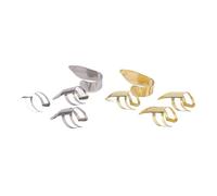 Cryfokt Finger Picks Adjustable Metal 8Pcs for Guitar Ukulele Banjo Players - Protects Fingers & Enhances Sound - Golden & Silver