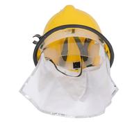 Cryfokt Firefighter Hard Hat, Double Layer Flame Retardant Fireman Safety Helmet, Electrical Insulation Adjustable Hard Hat with Shoulder Cape for Rescue Construction Mining Operations