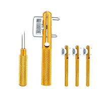 Cryfokt Fishing Knot Tool Easy to Use Durable Practical Nail Knot Tying Accessory Gold Aluminium Alloy 4PCS for Fishing Hobbyists