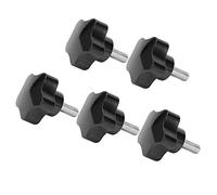 Cryfokt Five-Star Knob Bolt 5Pcs Ergonomic Hand Grip Twist Knob Nut for Mechanical Tools Black M8x40x20