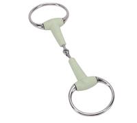 Cryfokt Flavor Stainless Steel Oval Link Loose Snaffle Bit Rubber Wrapped Horse Training Bit with Soft Mouth Sweet Sour Comfort for Sensitive Horses Durable Rustproof 130mm