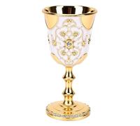 Cryfokt Floral Design Vintage Enamel Goblet Decorative Cup for Communion