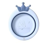 Cryfokt Foldable Baby Basin Cartoon Portable Foldable Washing Tub for Kids Made of Durable Plastic Approx 32cm (Light Blue)