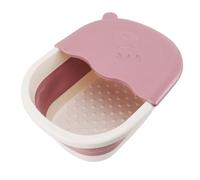 Cryfokt Foldable Foot Spa Basin with Acupoint Massage Bumps, Multifunctional Cleanning Mop Bucket, Suitable for Camping and Fishing, Skin Friendly Kids Foot Bucket (Pink)