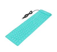 Cryfokt Foldable Silicone Keyboard Mute Typing Plug and Play for Office Work or Travel Orange (Green)