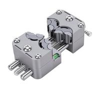 Cryfokt Fractal Vise, Stainless Steel Mini Bench Vise with Anvil Multi Jaw Design Non Slip Silicone Base, for Crafts Electronics Repair Woodworking Metalworking (Stainless Steel Chuck)