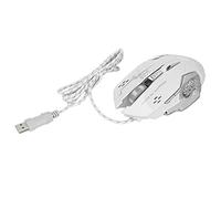 Cryfokt Gaming Luminous Wired Mouse with 6-Button USB Port for Computer Accessoriesthumb-operated for Comfortable Operation, Ergonomic Design, Suitable for Gamers and Office Workers (White)