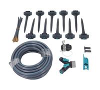 Cryfokt Garden Watering Fog System, Garden Irrigation System 360 ° Adjustable Nozzles 32.8 Feet PE Hose for the Courtyard