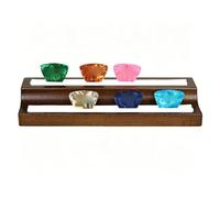 Cryfokt Guitar Pick Holder, 7.8 X 2.6 X 1.2in Oak Wood 2 Tier Storage Rack (Large)
