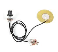 Cryfokt Guitar Piezo Transducer Pickup Compact Easy Installation for Guitar Banjo Mandolin, Metal, (Black)