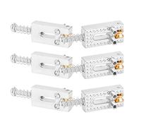Cryfokt Guitar Saddles, 6PCS Copper Zinc Alloy Adjustable Height 5mm to 14mm Roller Bridge Saddles, Electric Guitar Bridge with Roller Design for Electric DIY Repair and Setup (Silver)