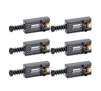 Cryfokt Guitar Saddles, 6PCS Copper Zinc Alloy Adjustable Height 5mm to 14mm Roller Bridge Saddles, Electric Guitar Bridge with Roller Design for Electric DIY Repair and Setup (Black)
