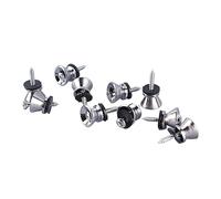 Cryfokt Guitar Strap Lock Buttons, Mushroom Style Metal End Pins with | for Electric Guitar Bass Ukulele, Adjustable Snap Rings, Durable Metal, Secure Strap Hold