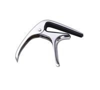 Cryfokt Guitar, Zinc Alloy Acoustic Electric with Thick Silicone Pad Ergonomic Grip for Folk Classical Ukulele Bass String Instruments (Silver)