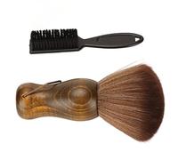 Cryfokt Hair Cutting Brush Neck Duster with Comfortable Wooden Handle for Quick Cleaning in Barbershop, Eco-Friendly Design and Stand Up Base